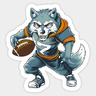 Wolf American Football Sticker